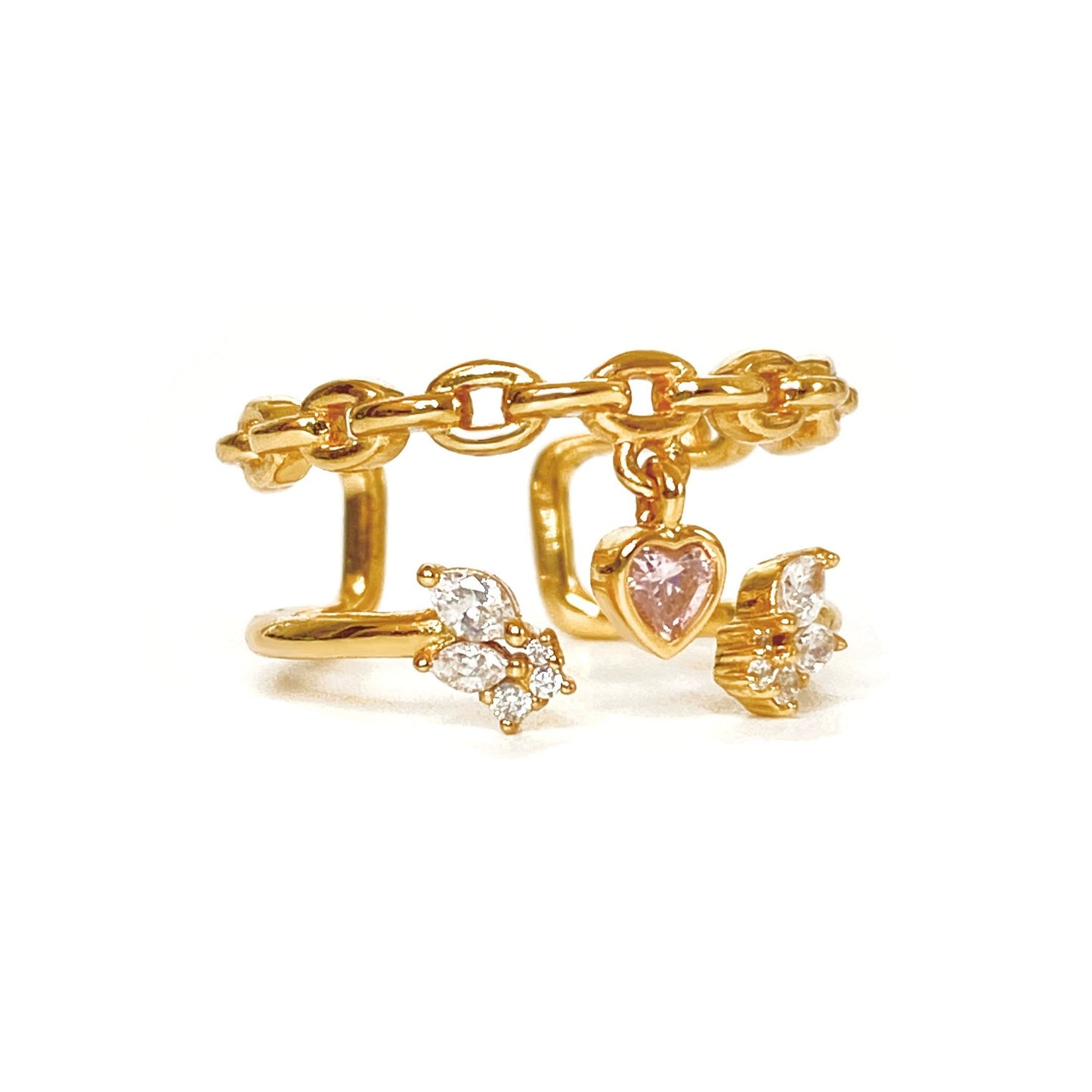 Guardian Angel Double Stack Ring (Chain Edition)