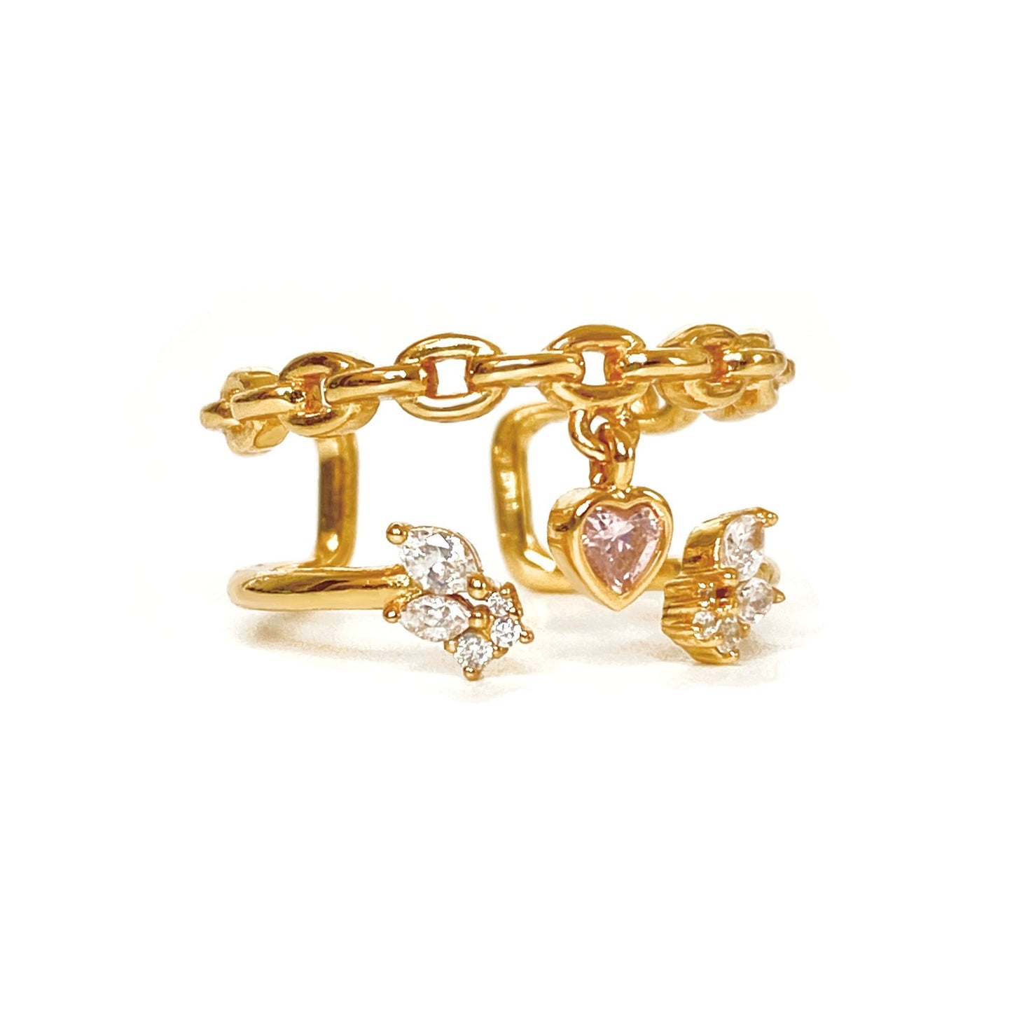 (PREORDER) Guardian Angel Double Stack Ring (Chain Edition)