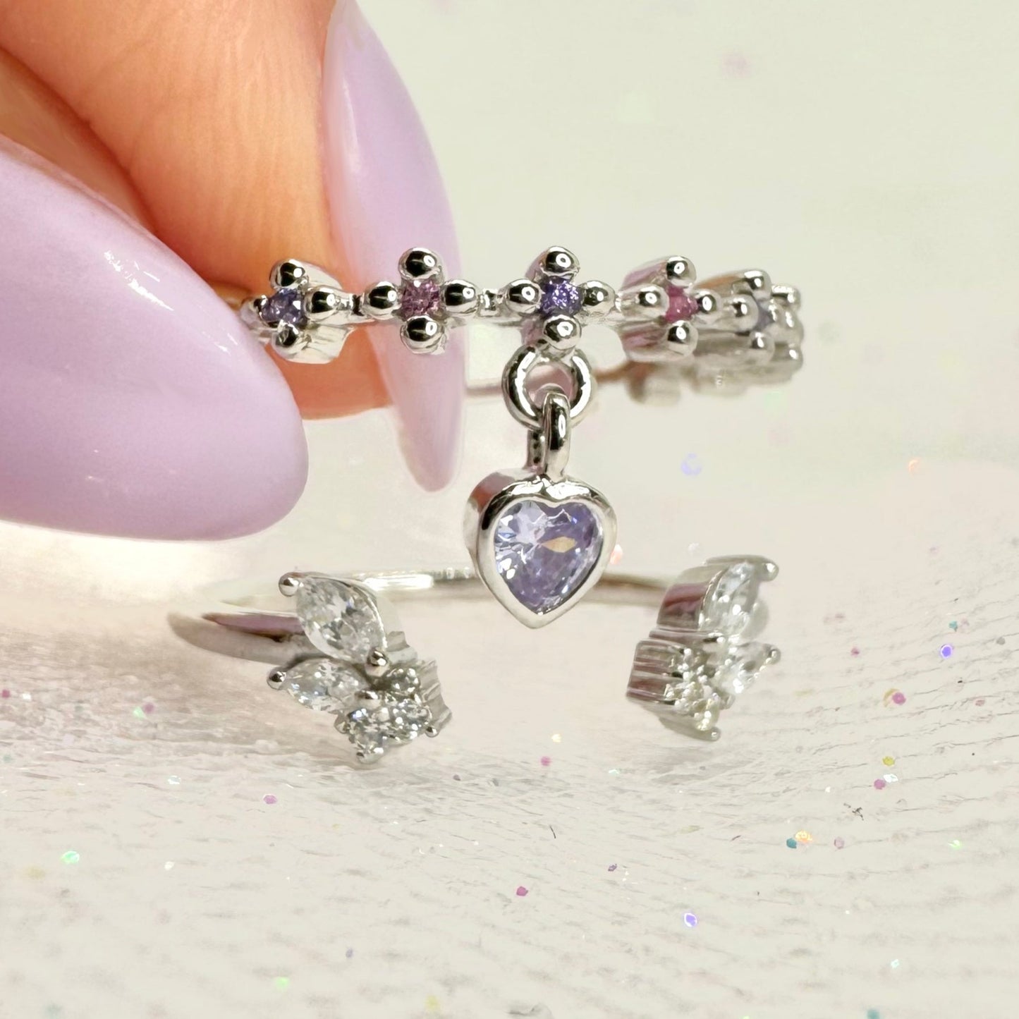 Guardian Angel Stackable Ring Set (Bejeweled Edition)